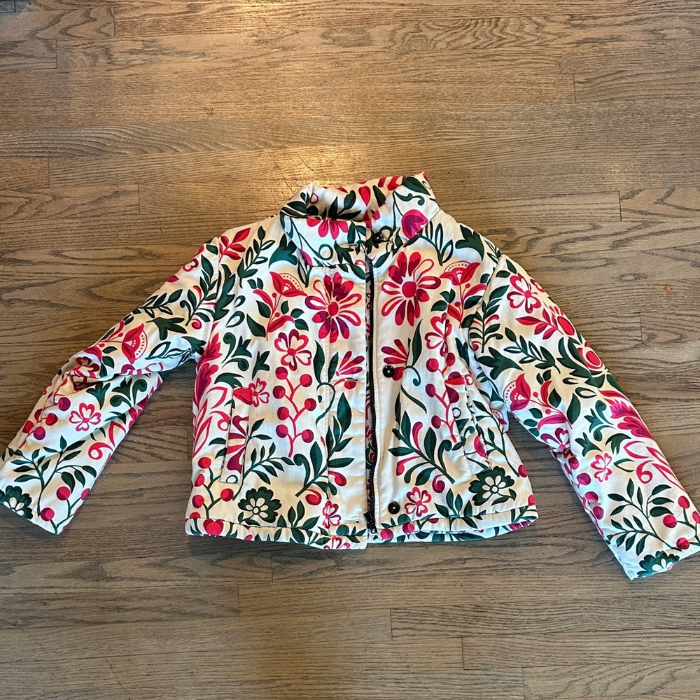 Anthropologie Floral Puffer Jacket